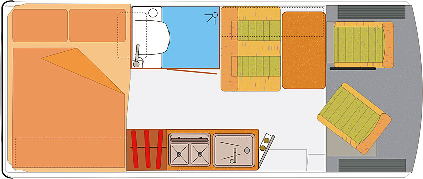 reisemobil beach grundriss 4 sitzer